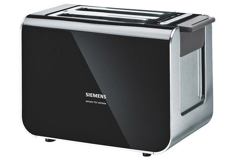SIEMENS Toaster Sensor for Senses TT86103 2 kurze Schlitze für 2 Scheiben 860 W mit Quarzglasheizung schwarz