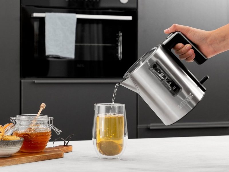 PRINCESS Toaster 2 lange Schlitze 1400 W Frühstück-SET 4er Doppelschlitz Toastmaschine & 1 Liter Wasserkocher klein ohne Kabel